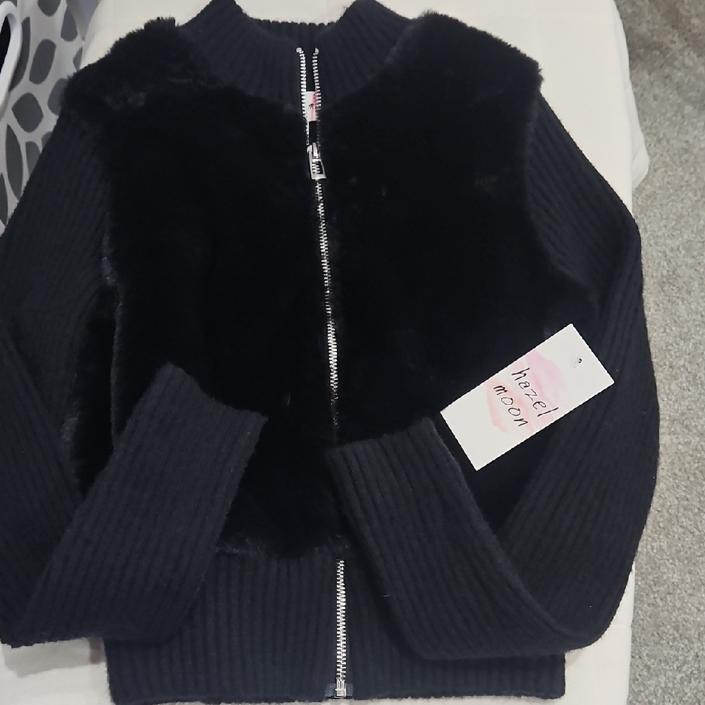 Cozy Black Kids Vest by Hazel Moon New w Tags size XS furry warm and cozy